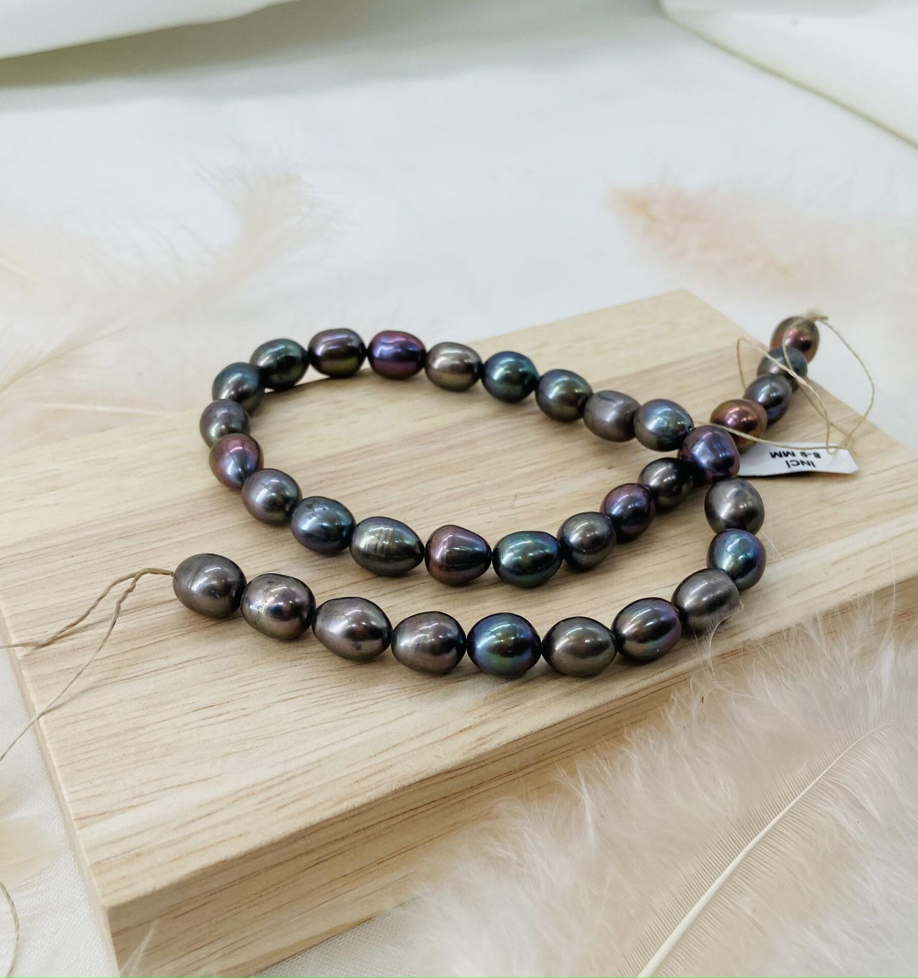 Siyah İNCİ 8-9 MM DOĞAL TAŞ DİZİ