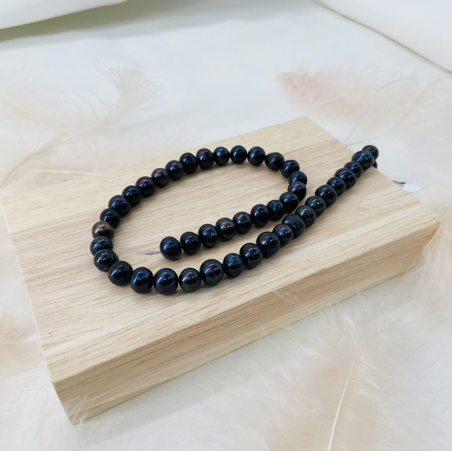 Siyah İNCİ 7-8 MM DOĞAL TAŞ DİZİ