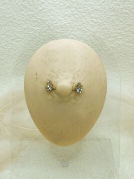 CERRAHİ ÇELİK ALTIN RENGİ GÖĞÜS UCU PİERCİNG KÜPE