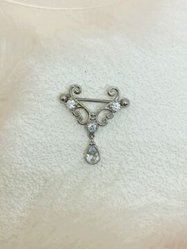 CERRAHİ ÇELİK GÜMÜŞ RENGİ GÖĞÜS UCU PİERCİNG KÜPE