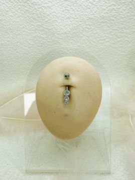 CERRAHİ ÇELİK GÜMÜŞ RENGİ GÖBEK PİERCİNG KÜPE