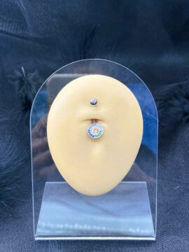 CERRAHİ ÇELİK GÜMÜŞ RENGİ GÖBEK PİERCİNG KÜPE