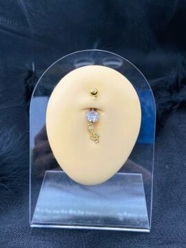 CERRAHİ ÇELİK ALTIN RENGİ GÖBEK PİERCİNG KÜPE
