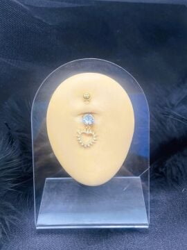 CERRAHİ ÇELİK ALTIN RENGİ GÖBEK PİERCİNG KÜPE