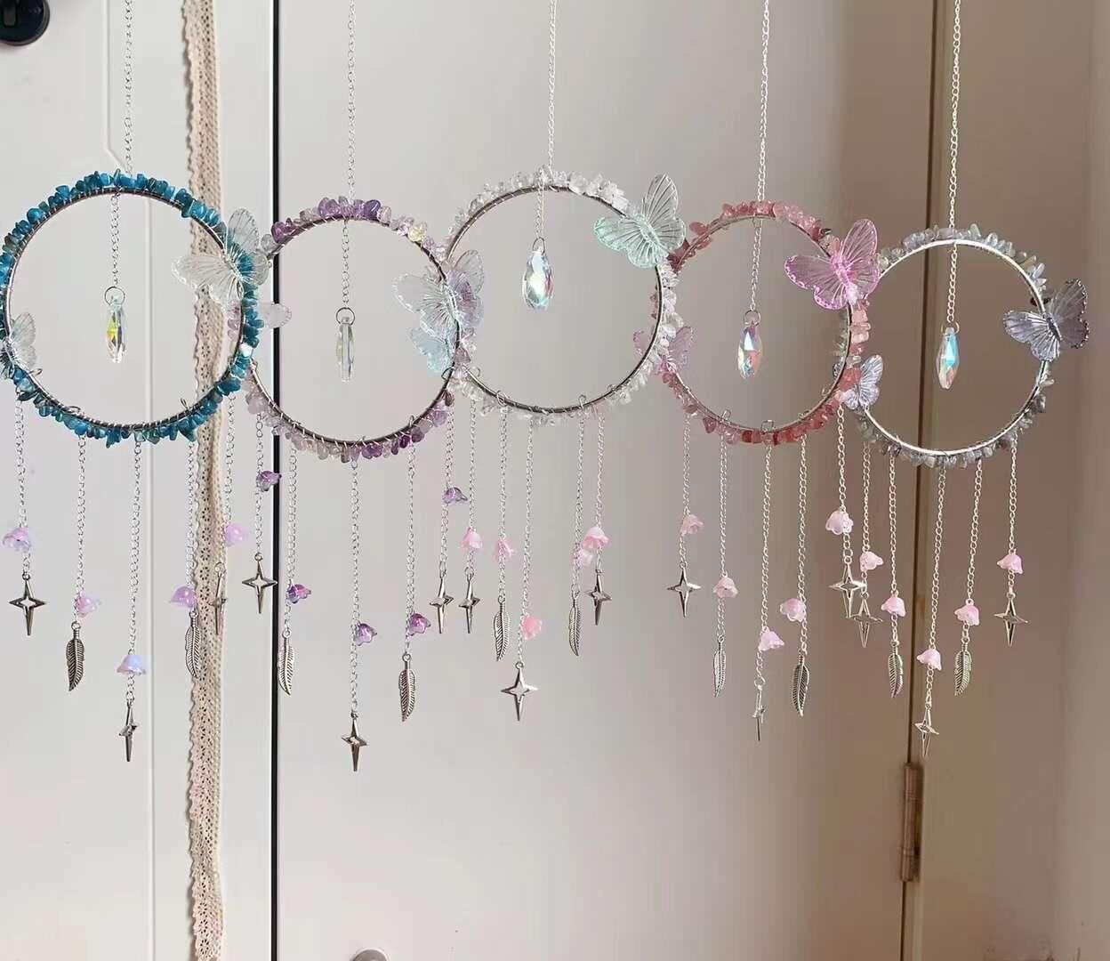 APATİT AMETİST KRİSTAL KUVARS GÜNEŞ TAŞI LABRADORİT DOĞAL TAŞ RÜZGAR ÇANI