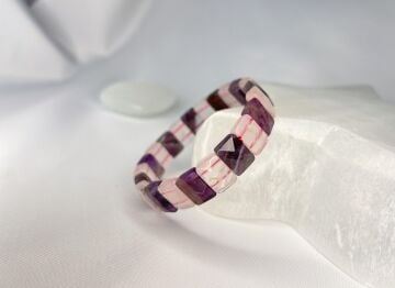 AMETİST VE PEMBE KUVARS DOĞALTAŞ ROLEX KESİM BİLEKLİK