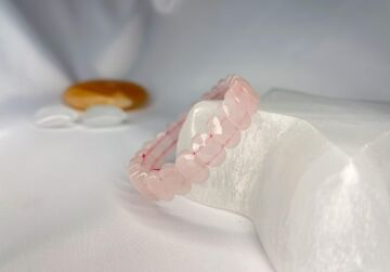 PEMBE KUVARS DOĞALTAŞ ROLEX KESİM BİLEKLİK