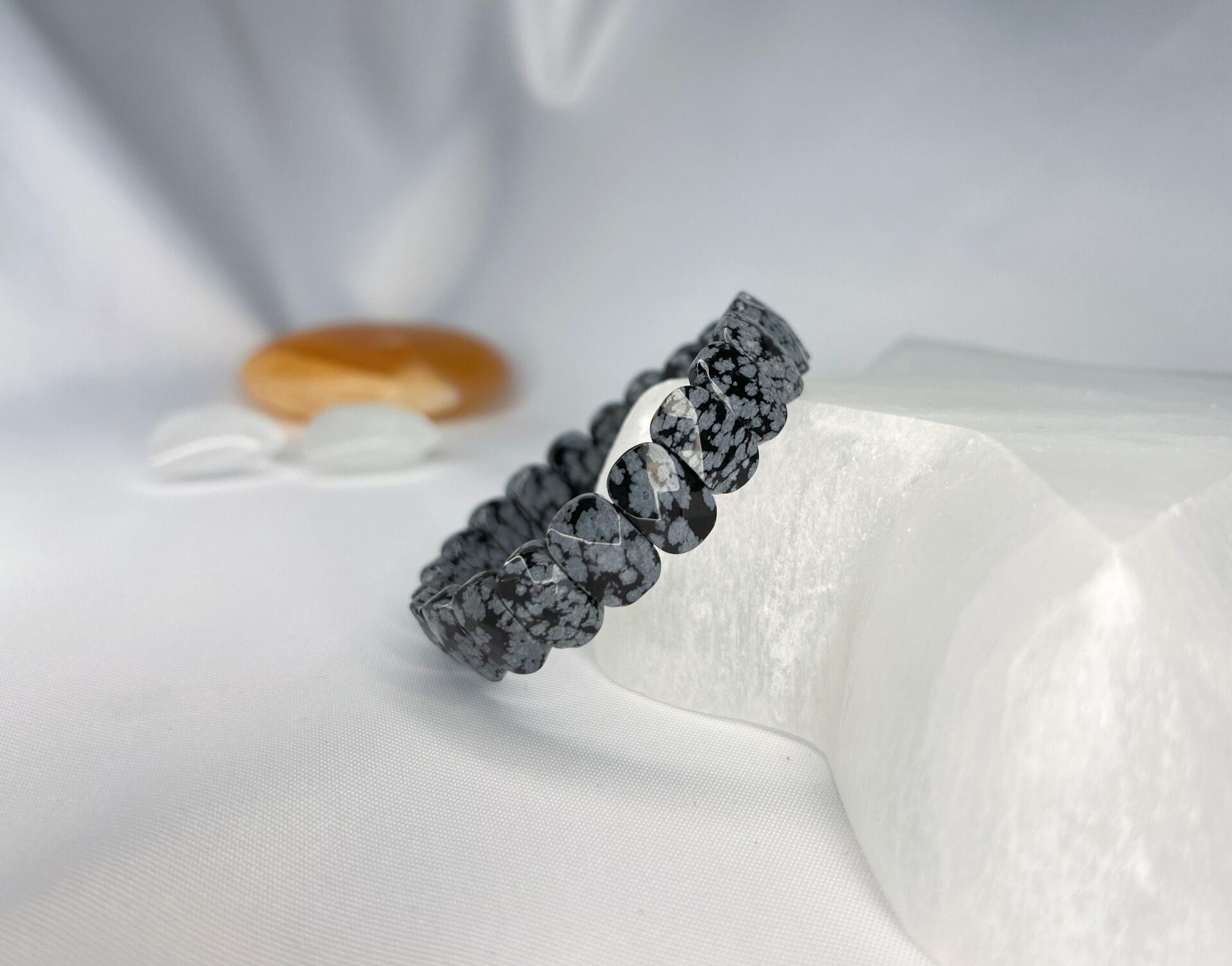 KARLI OBSİDİYEN  DOĞALTAŞ ROLEX KESİM BİLEKLİK