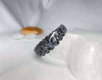 KARLI OBSİDİYEN  DOĞALTAŞ ROLEX KESİM BİLEKLİK