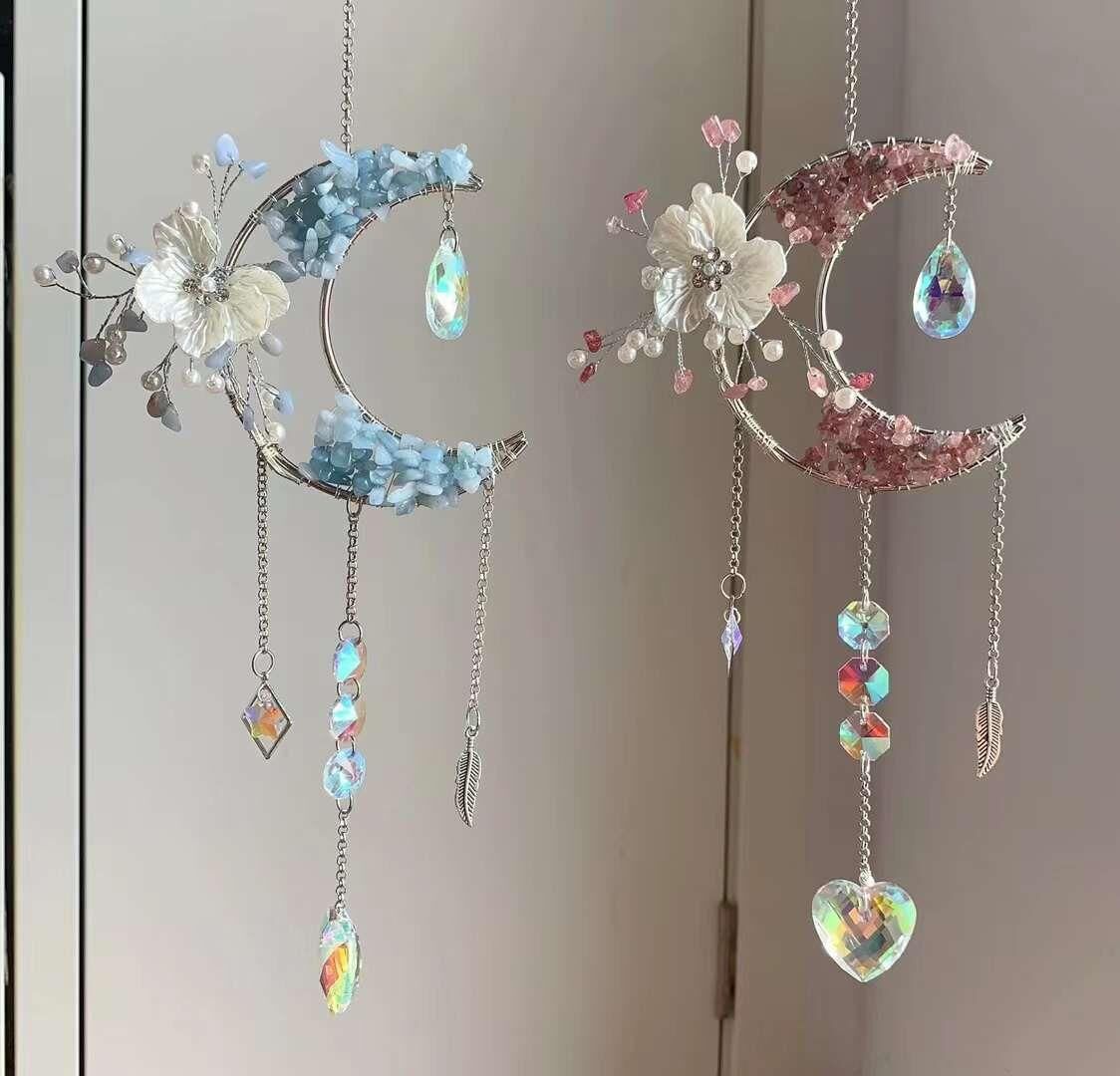 AKUAMARİN VE GÜNEŞ TAŞI DOĞAL TAŞ RÜZGAR ÇANI