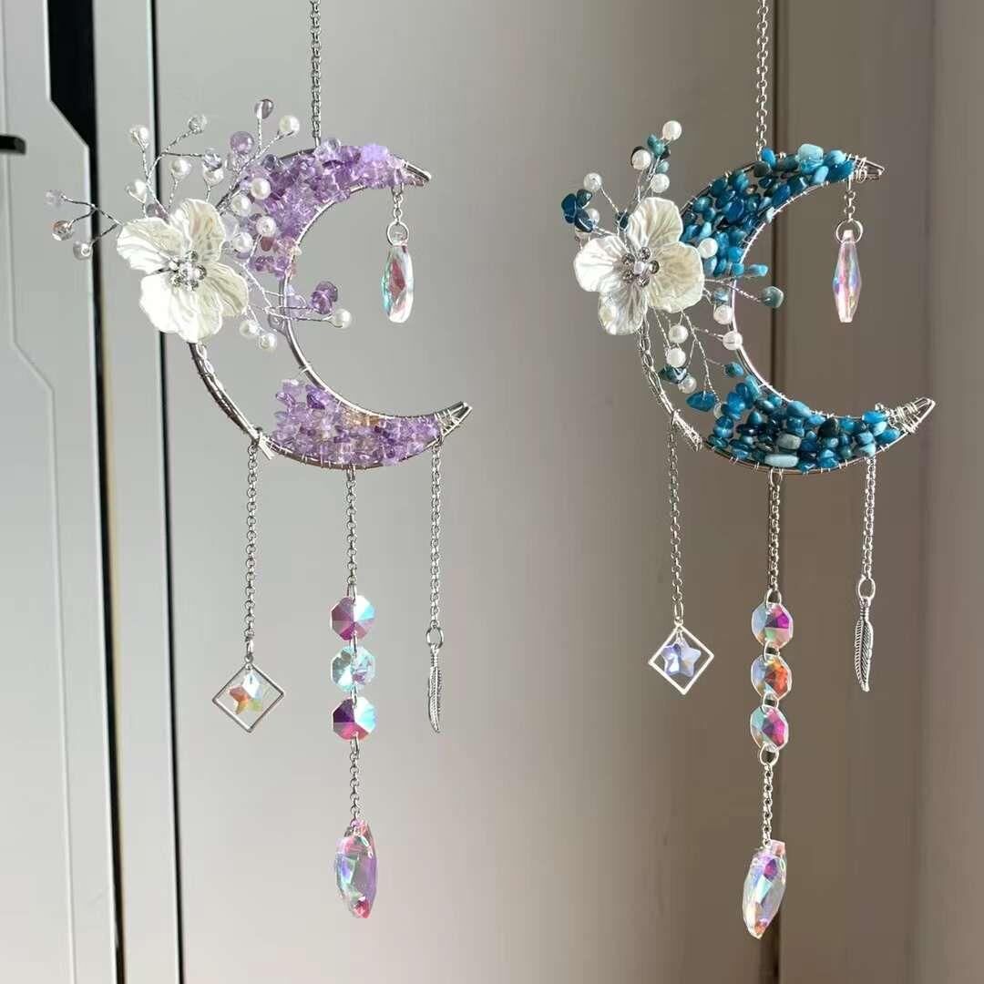 AMETİST APATİT  DOĞAL TAŞ RÜZGAR ÇANI