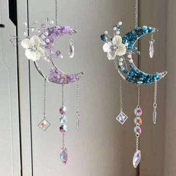 AMETİST APATİT  DOĞAL TAŞ RÜZGAR ÇANI