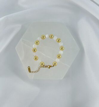 AY TAŞI 8MM DOĞALTAŞ ÇELİK KLİPSLİ BİLEKLİK