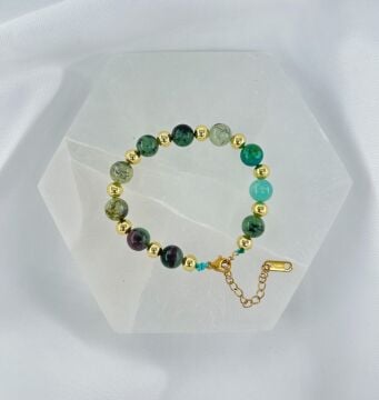 PRİNAYT 8MM DOĞALTAŞ ÇELİK KLİPSLİ BİLEKLİK