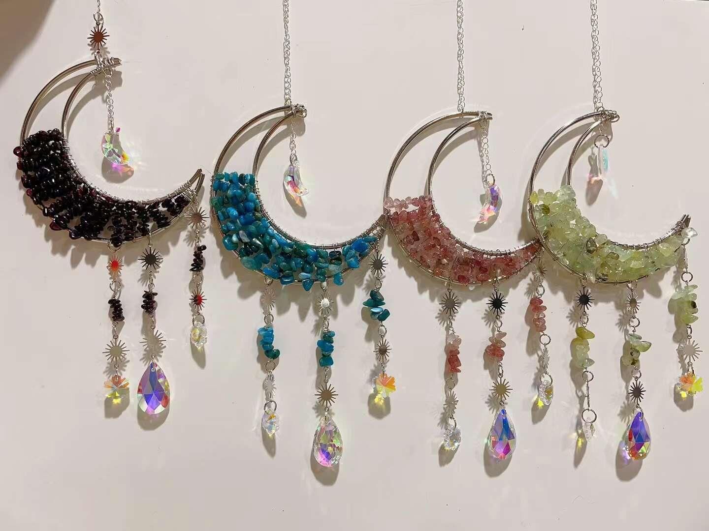 TURMALİN APATİT GÜL KUVARS PERİDOT DOĞAL TAŞ RÜZGAR ÇANI