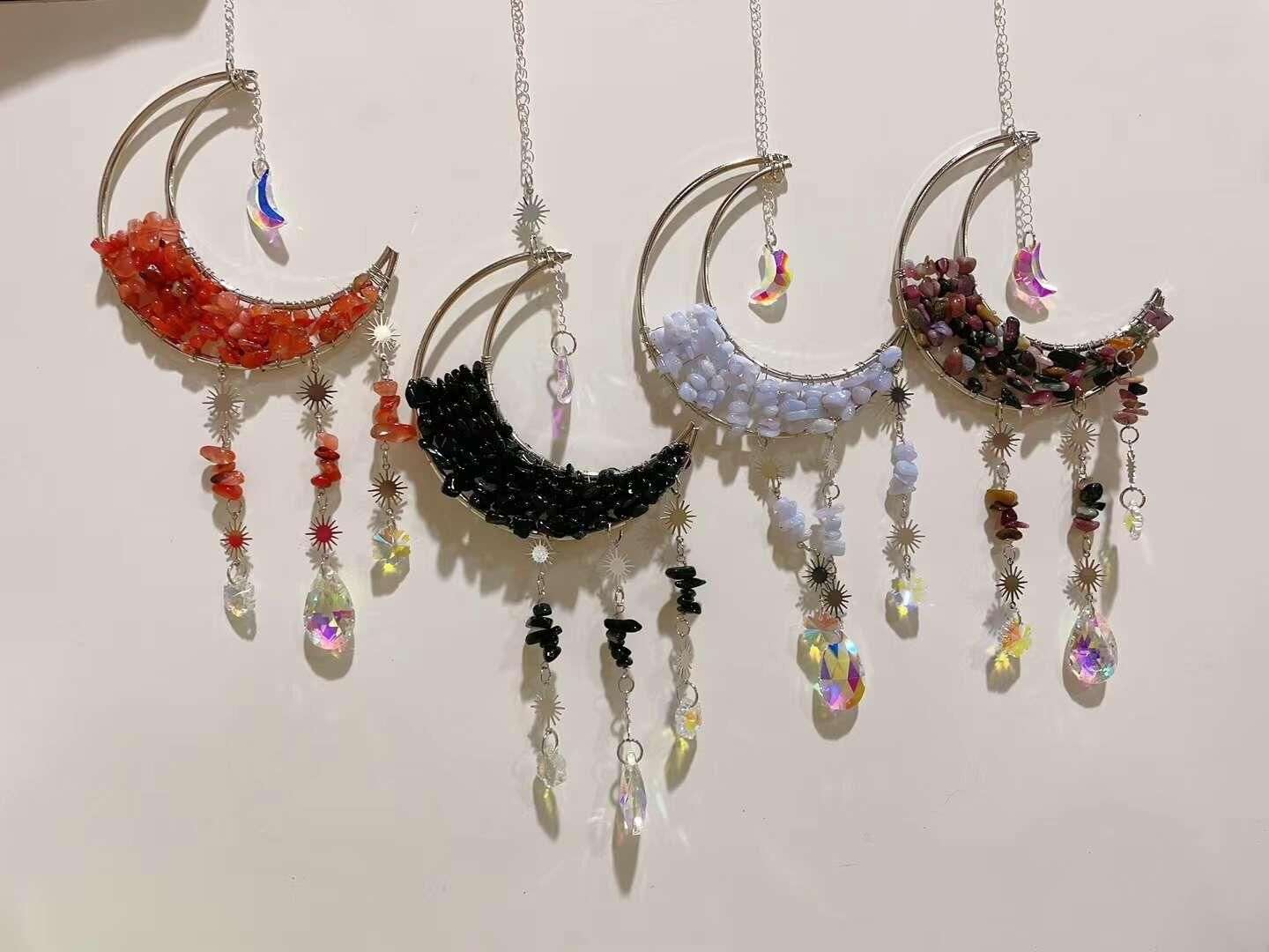 AKİK ONİKS KALSEDON TURMALİN  DOĞAL TAŞ RÜZGAR ÇANI