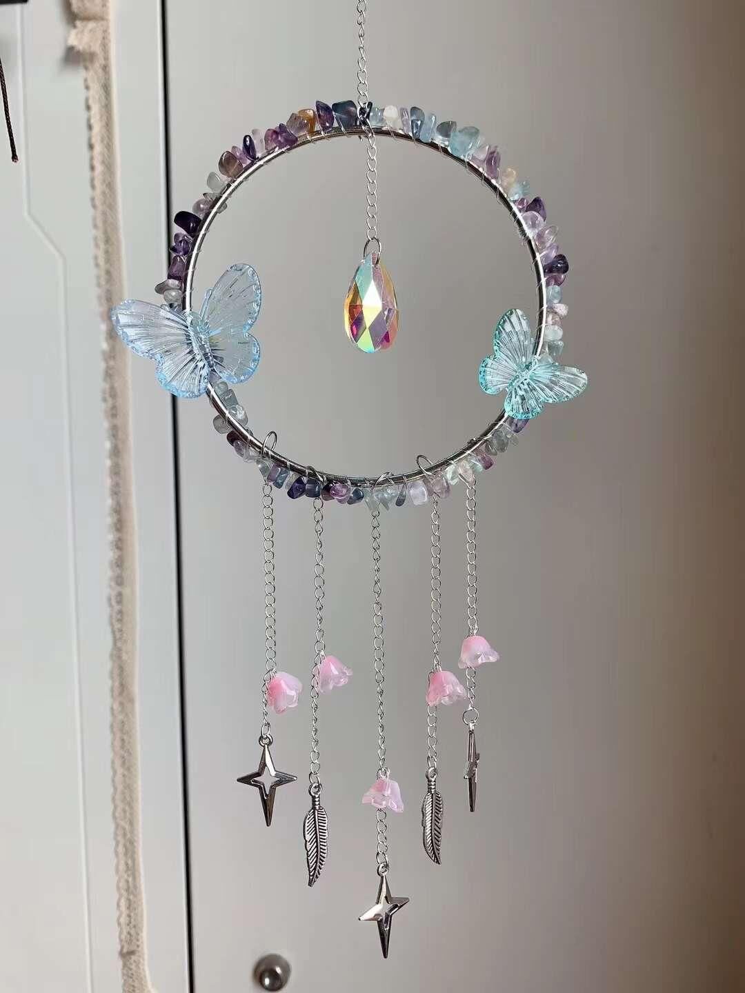 FLORİT DOĞAL TAŞ RÜZGAR ÇANI