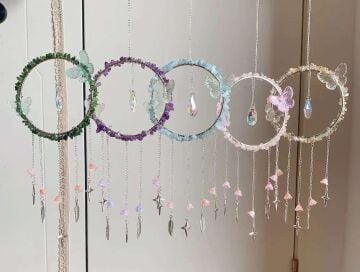 AKİK AMETİST AKUAMARİN PEMBE KUVARS SİTRİN  DOĞAL TAŞ RÜZGAR ÇANI