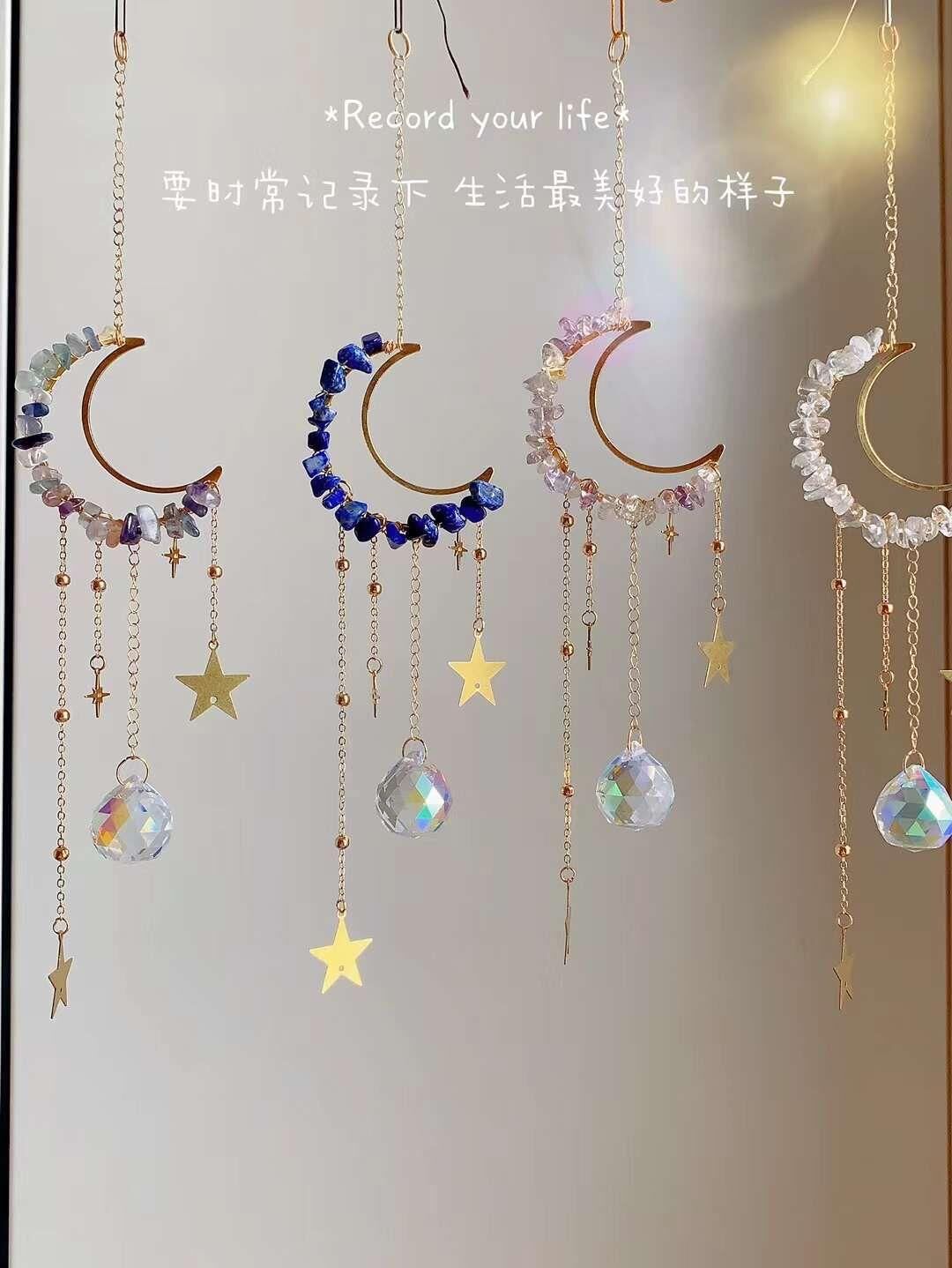 FLORİT LAPİS AMETİST KRİSTAL KUVARS  DOĞAL TAŞ RÜZGAR ÇANI