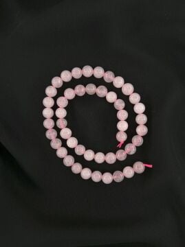 PEMBE KUVARS DÜZ KESİM DOĞALTAŞ 8 MM DİZİ