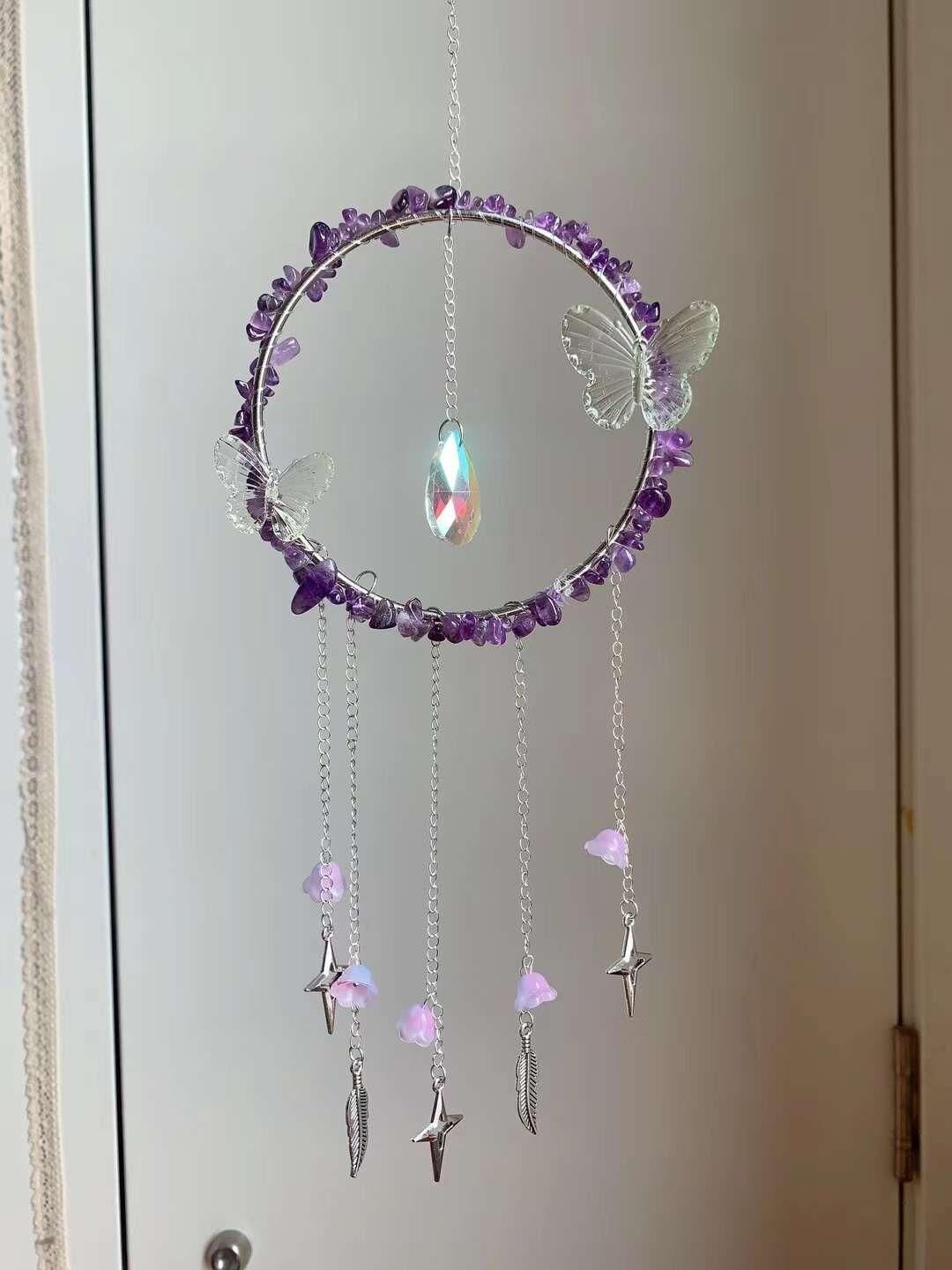 AMETİST DOĞAL TAŞ RÜZGAR ÇANI