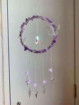 AMETİST DOĞAL TAŞ RÜZGAR ÇANI