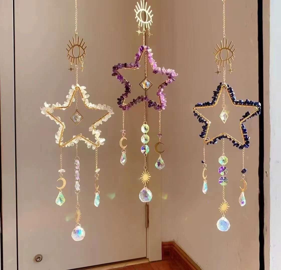 SİTRİN AMETİST LAPİS DOĞAL TAŞ RÜZGAR ÇANI