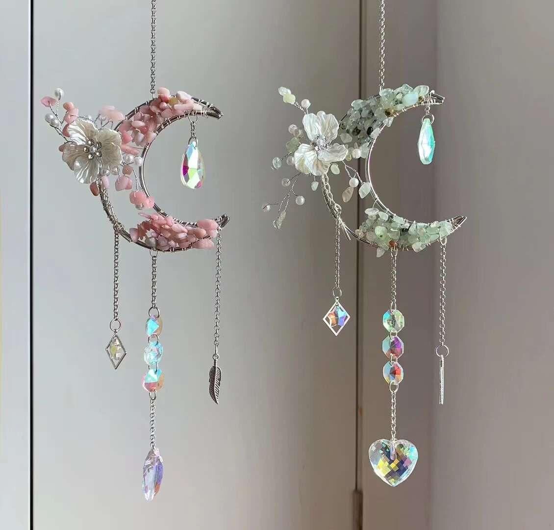 PEMBE OPAL PRİNAYT DOĞAL TAŞ RÜZGAR ÇANI