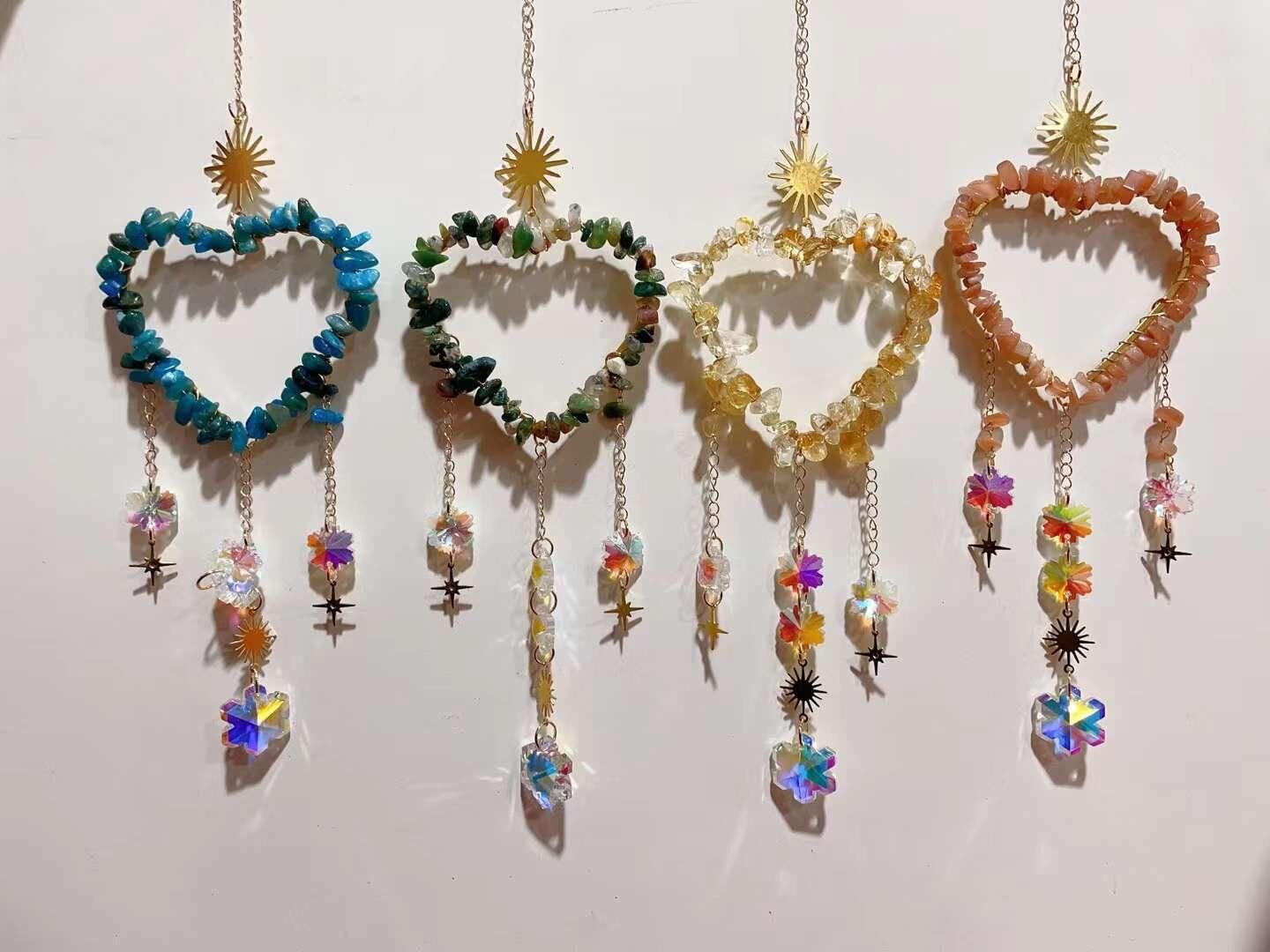 APATİT TURMALİN SİTRİN AKİK DOĞAL TAŞ RÜZGAR ÇANI