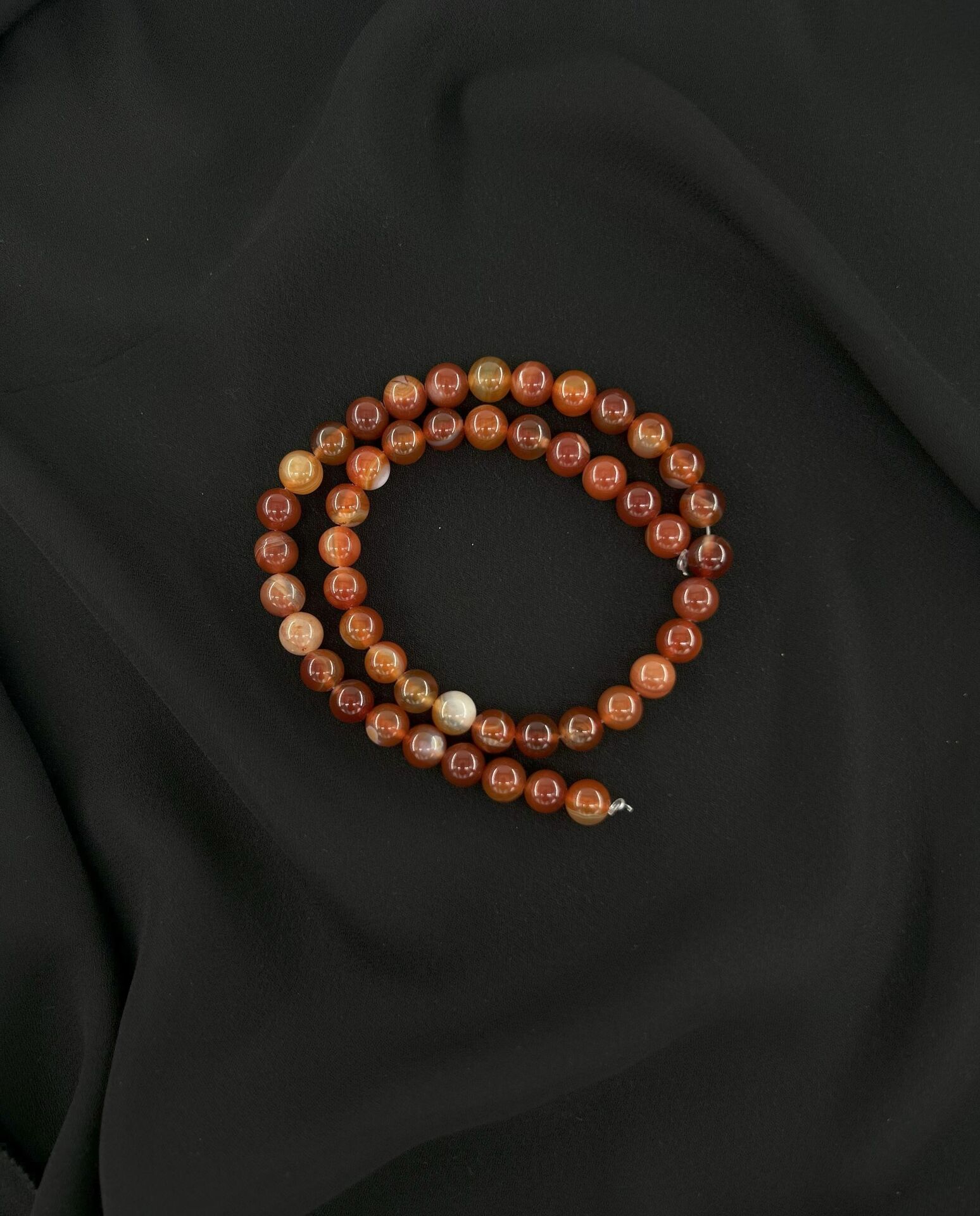 KAHVERENGİ AKİK DÜZ KESİM DOĞALTAŞ 8 MM DİZİ