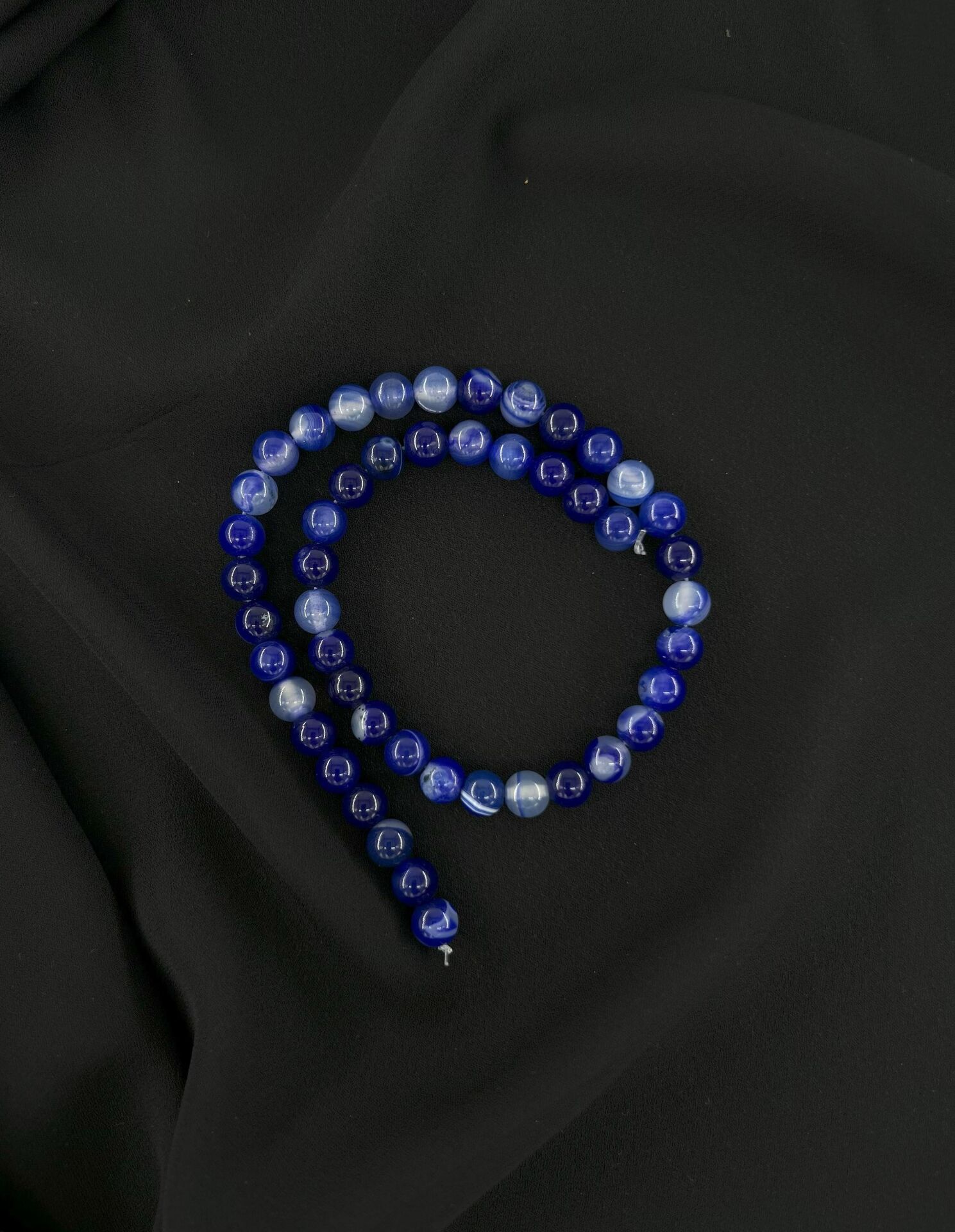 LACİVERT AKİK DÜZ KESİM DOĞALTAŞ 8 MM DİZİ