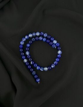 LACİVERT AKİK DÜZ KESİM DOĞALTAŞ 8 MM DİZİ