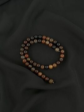 KOYU KAHVE AKİK DÜZ KESİM DOĞALTAŞ 8 MM DİZİ