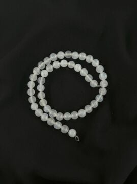 BEYAZ AKİK DÜZ KESİM DOĞALTAŞ 8 MM DİZİ