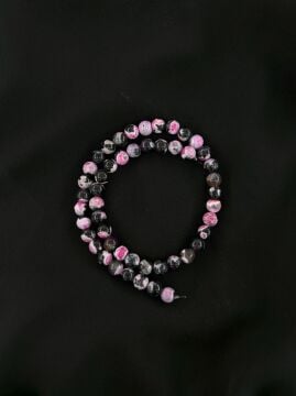 PEMBE DESENLİ AKİK DOĞALTAŞ 8 MM DİZİ