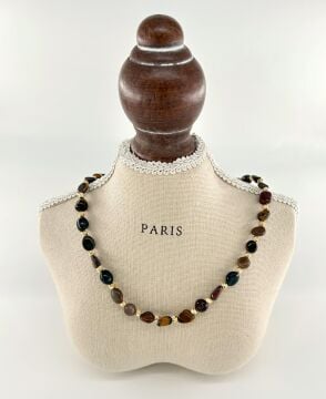 KAPLAN GÖZÜ KOLYE- DOĞAL TAŞ KOLYE