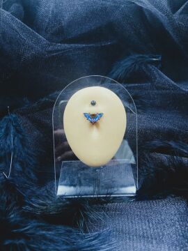 CERRAHİ ÇELİK GÜMÜŞ RENGİ GÖBEK PİERCİNG KÜPE