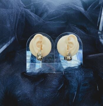 CERRAHİ ÇELİK ALTIN RENGİ ÇİFT KÜPE