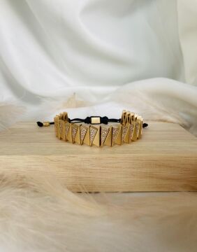 JUJUY  DRAGON SYMMETRY TAŞLI BRONZ ÇELİK BİLEKLİK