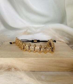 JUJUY SANCAK TAŞLI BRONZ ÇELİK BİLEKLİK