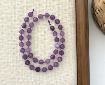 ELMAS KESİM AMETİST 8MM DOĞAL TAŞ DİZİ- YÜKSEK KALİTELİ DOĞAL TAŞ