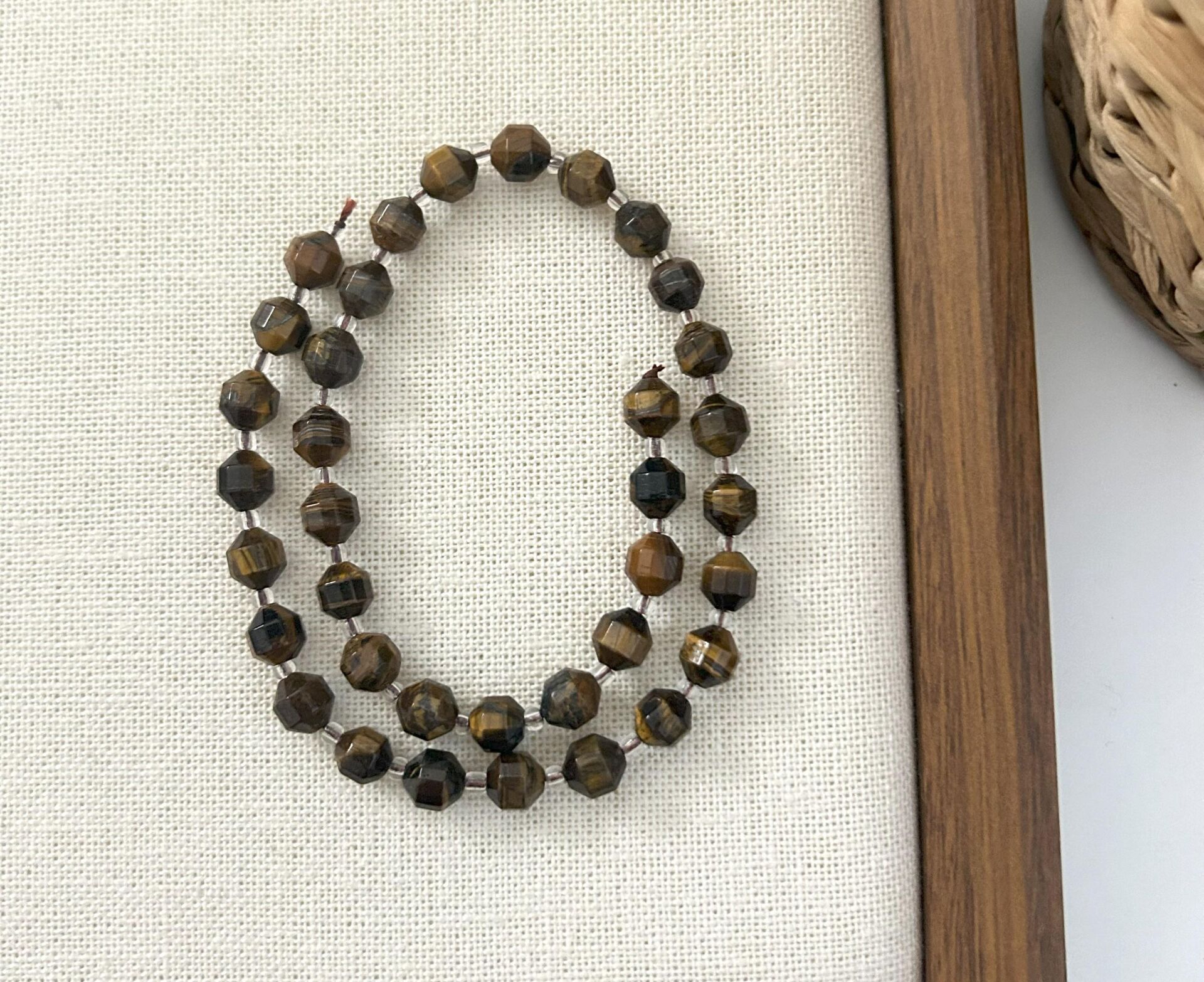 ELMAS KESİM KAPLAN GÖZÜ 8MM DOĞAL TAŞ DİZİ- YÜKSEK KALİTELİ DOĞAL TAŞ