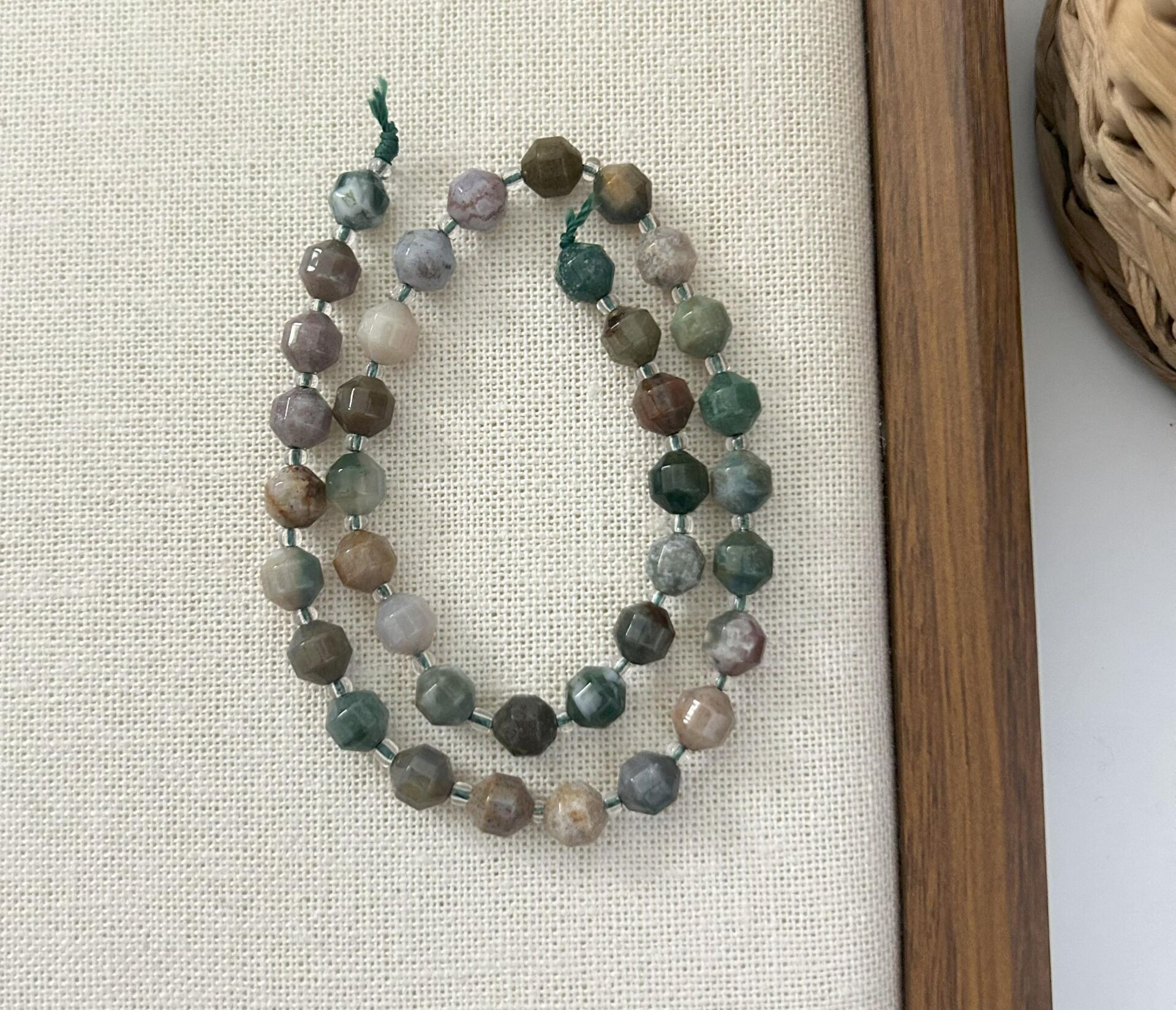 ELMAS KESİM YOSUNLU AKİK 8MM DOĞAL TAŞ DİZİ- YÜKSEK KALİTELİ DOĞAL TAŞ