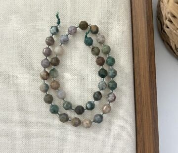 ELMAS KESİM YOSUNLU AKİK 8MM DOĞAL TAŞ DİZİ- YÜKSEK KALİTELİ DOĞAL TAŞ