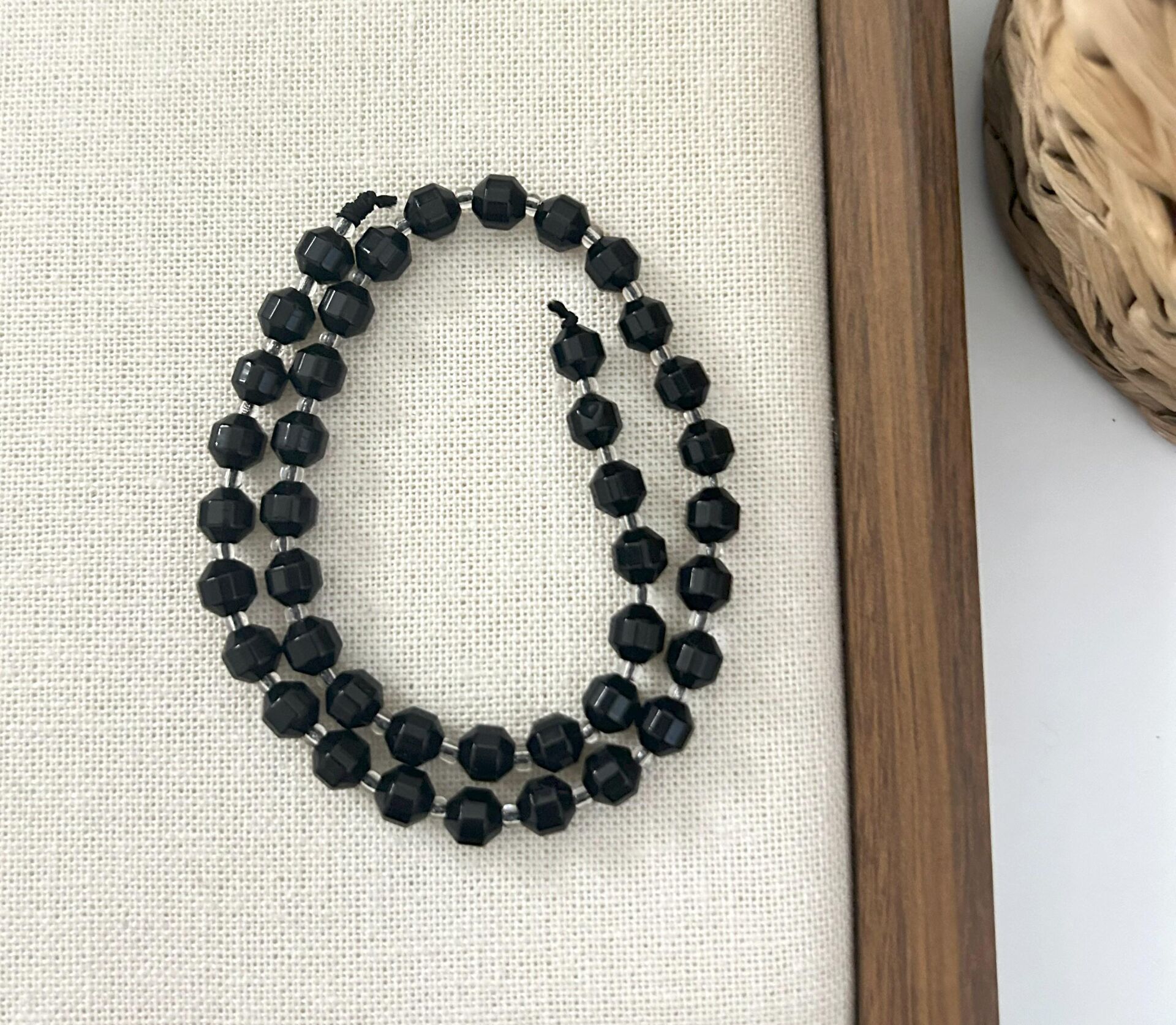 ELMAS KESİM OBSİDYEN 8MM DOĞAL TAŞ DİZİ- YÜKSEK KALİTELİ DOĞAL TAŞ