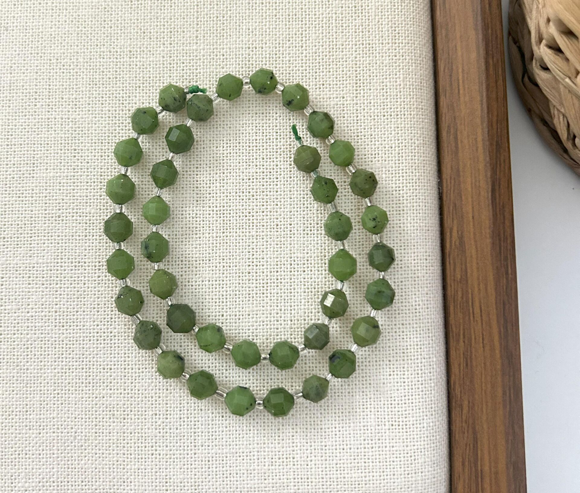 ELMAS KESİM YEŞİM TAŞI 8MM DOĞAL TAŞ DİZİ- YÜKSEK KALİTELİ DOĞAL TAŞ