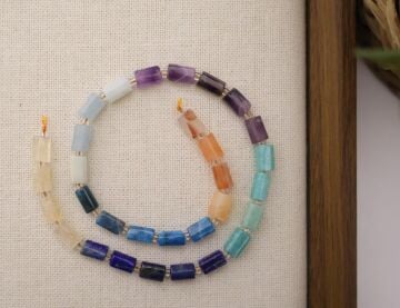 SİLİNDİR KÖŞELİ KESİM 7 ÇAKRA MİX 8X11 MM DOĞAL TAŞ DİZİ- YÜKSEK KALİTELİ DOĞAL TAŞ