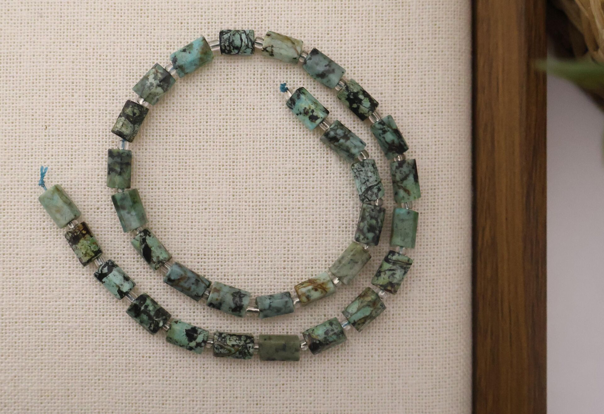 SİLİNDİR KÖŞELİ KESİM AFRİKA TURKUAZI TAŞI  8X11 MM DOĞAL TAŞ DİZİ- YÜKSEK KALİTELİ DOĞAL TAŞ