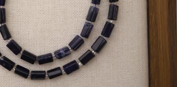 SİLİNDİR KÖŞELİ KESİM SODALİT 8X11 MM DOĞAL TAŞ DİZİ- YÜKSEK KALİTELİ DOĞAL TAŞ