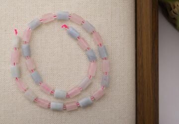 SİLİNDİR KÖŞELİ KESİM PEMBE KUVARS 8X11 MM DOĞAL TAŞ DİZİ- YÜKSEK KALİTELİ DOĞAL TAŞ